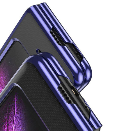 Plating Case hard case pokrowiec etui z metaliczną ramką Samsung Galaxy Fold niebieski