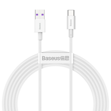 Baseus Superior kabel USB - USB Typ C 66 W 6A 2 m Biały (CATYS-A02)