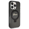 Etui Guess Ring Stand Script Glitter MagSafe na iPhone 13 Pro Max - czarne