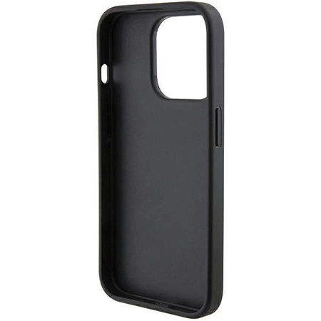 Etui Ferrari Grip Stand Metal Logo na iPhone 15 Pro Max - czarne