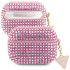 Etui Guess GUAPHDGTPP na AirPods Pro - różowe Rhinestone Triangle Charm