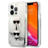 Karl Lagerfeld KLHCP13XKICGLS iPhone 13 Pro Max 6,7" srebrny/silver hardcase Liquid Glitter Karl&Choupette Head