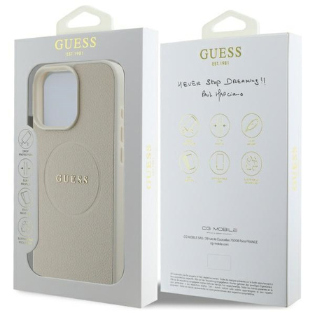 GUESS ETUI HARDCASE GRINDED RING DO IPHONE 16 PRO MAX 6.9 DO MAGSAFE