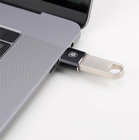 Baseus adapter przejściówka ze złącza USB na USB Typ C OTG czarny (CATOTG-01)