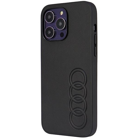 Etui Audi Synthetic Leather na iPhone 14 Pro Max 6.7" - czarne AU-TPUPCIP14PM-TT/D1-BK