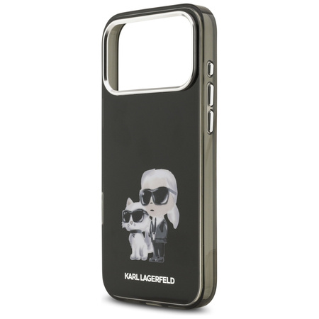 Etui Karl Lagerfeld IML Aquarelle Karl   & Choupette & Logo MagSafe do iPhone 17 Pro czarny