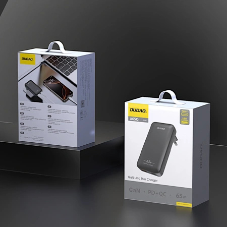 DUDAO ŁADOWARKA SIECIOWA GAN A65Q 65W USB-A USB-C PD DO TELEFONÓW LAPTOPÓW