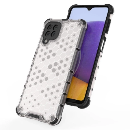HURTEL HONEYCOMB ETUI PANCERNE DO SAMSUNG GALAXY A22 4G Z ŻELOWĄ RAMKĄ