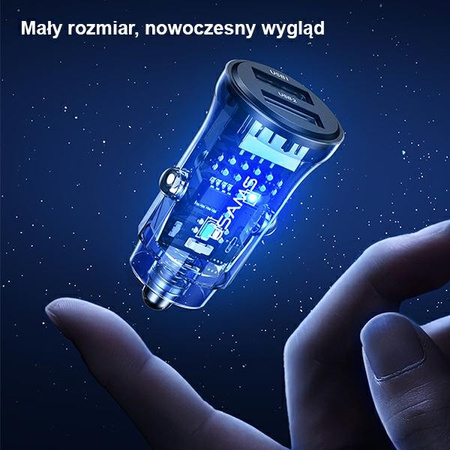 USAMS ŁADOWARKA 2XUSB-A 3A DO IPHONE 12 13 14 SAMOCHODOWA SZYBKIE ŁADOWANIE