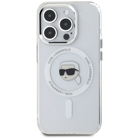 KARL LAGERFELD ETUI IML METAL KARL HEAD DO MAGSAFE DO IPHONE 15 PRO