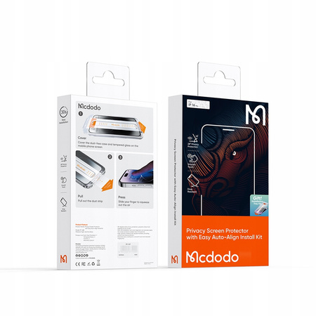 MCDODO EZ PASTE TEMPERED GLASS PRIVACY GLASS FOR IPHONE 16 PRO MAX