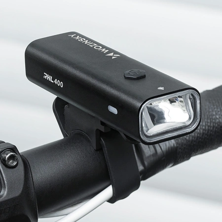 WOZINSKY ZESTAW LAMPEK ROWEROWYCH PRZEDNIA 400 LM USB-C TYLNA MICRO
