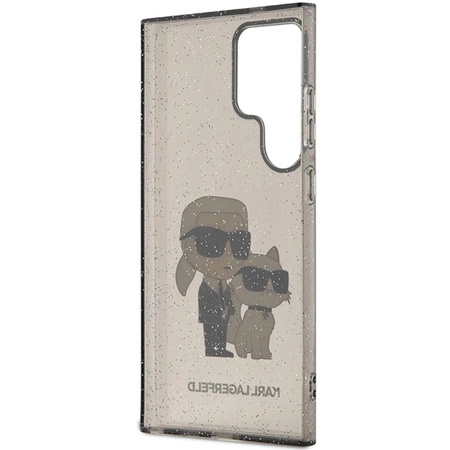 Etui Karl Lagerfeld Glitter Karl&Choupette na Samsung Galaxy S24 Ultra - czarne
