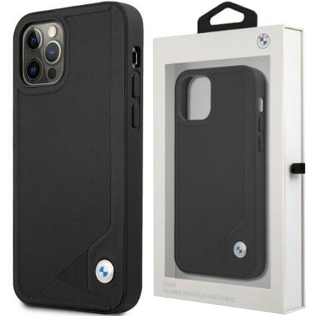 Etui BMW BMHCP12SRCDPK iPhone 12 mini 5,4" czarny/black hardcase Leather Deboss