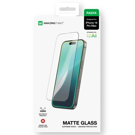 AMAZINGTHING SZKŁO HARTOWANE RADIX MATTE GLASS DO IPHONE 16 PRO MAX MATOWE