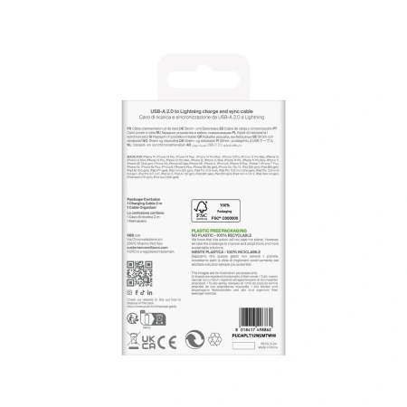PURO KABEL TPE 12W USB-A DO LIGHTNING 2M DO TELEFONÓW IPHONE 13