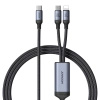 Kabel 2 w 1 Joyroom speedy series SA21-1T2 USB-C - USB-C / Lightning 100W 1.5m czarny