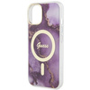 Etui Guess GUHMP14SHTMRSU na iPhone 14 purpurowy/purple hardcase Golden Marble MagSafe
