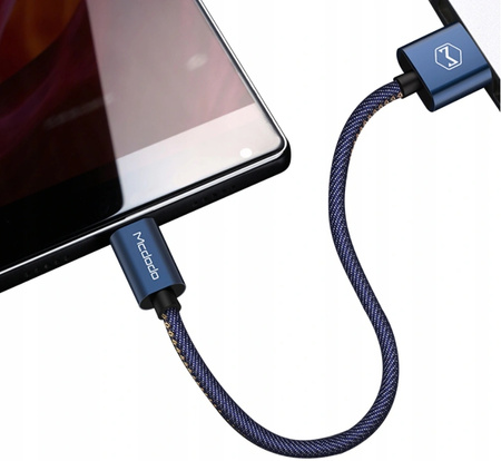 MCDODO KABEL USB-C KĄTOWY SZYBKIE ŁADOWANIE USB TYP C 6A 100W CZARNY 1M