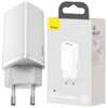 Baseus GaN2 Lite szybka ładowarka sieciowa 65W USB / USB Typ C Quick Charge 3.0 Power Delivery (azotek galu) biały (CCGAN2L-B02)