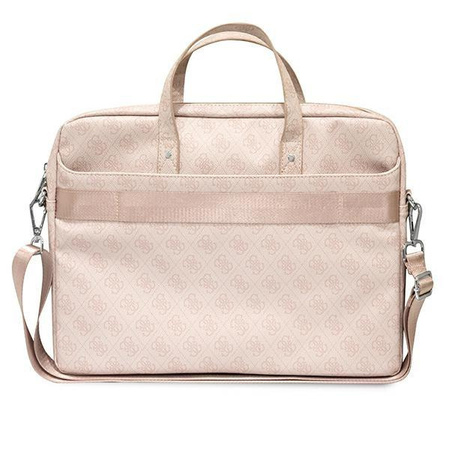 Guess Torba GUCB15P4TP 16" różowy/ pink Saffiano 4G Triangle Logo