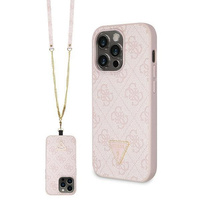 Etui Guess GUHCP14LP4TDSCPP na iPhone 14 Pro - różowe Crossbody 4G Metal Logo