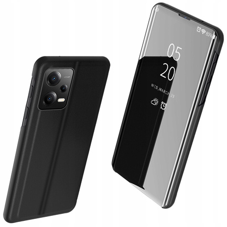 Clear View Case etui do Xiaomi Redmi Note 12 5G / Poco X5 5G pokrowiec z klapką czarne