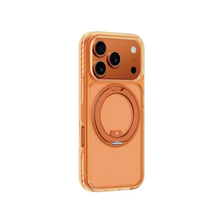 Etui AMAZINGTHING Titan Pro Spin na iPhone 17 Pro kompatybilne z MagSafe - pomarańczowe