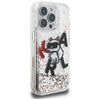 Etui Karl Lagerfeld Liquid Glitter       Choupette Logo do iPhone 16 Pro przezroczysty