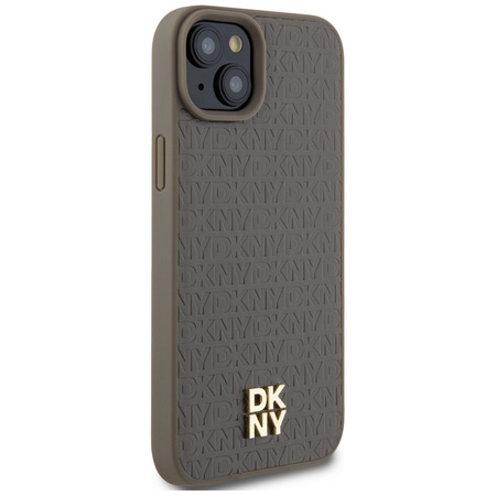 DKNY ETUI HARDCASE DO IPHONE 15 PLUS 14 PLUS 6.7 LEATHER PATTERN DO MAGSAFE
