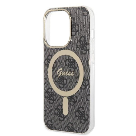 Guess zestaw ładowarka MagSafe + etui do iPhone 14 Pro 6,1" czarne 4G Print(GUBPP14LH4EACSK)