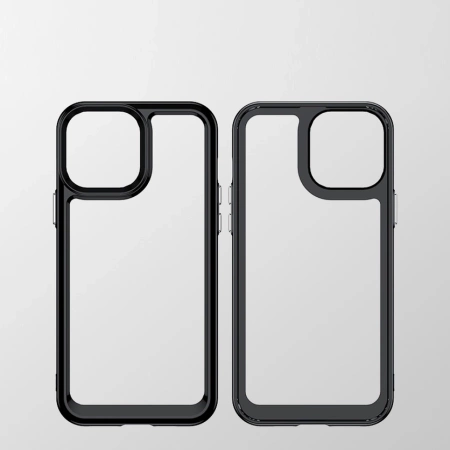 Outer Space Case etui do iPhone 12 Pro Max sztywny pokrowiec z żelową ramką czerwony