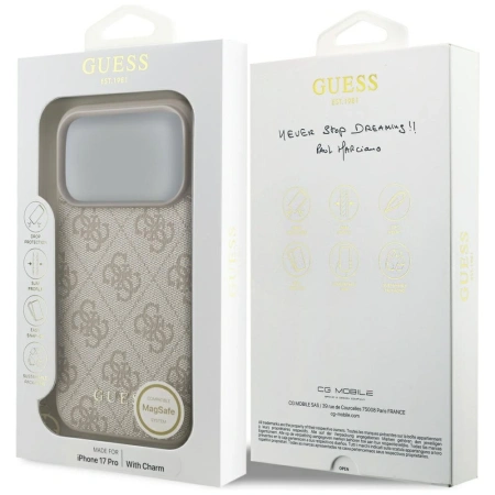 GUESS ETUI 4G CHARMS COLLECTION MAGSAFE DO IPHONE 17 PRO Z LUKSUSOWYM