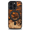 Etui z drewna i żywicy na iPhone 15 Pro MagSafe Bewood Unique Orange - pomarańczowo-czarne
