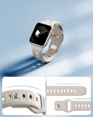 INNOSTYLE PASEK DO ZEGARKA SMARTWATCH 42 44 45 46 49 MM SILIKONOWY BEŻOWY