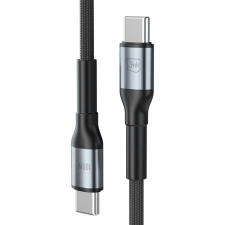 Accessories - 3mk Hyper Cable N-SERIES C to C 2m PD 3.0 QC 3.0 20V/5A 100W Black