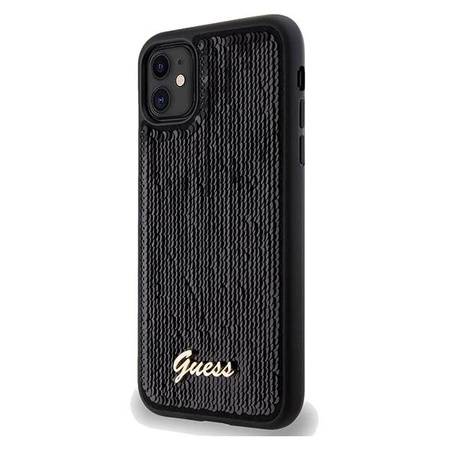 Etui Guess Sequin Script Metal na iPhone 11 / Xr - czarne