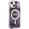 Etui Guess GUHMP14SHTMRSU na iPhone 14 purpurowy/purple hardcase Golden Marble MagSafe