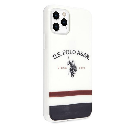 Etui U.S. Polo Assn. Tricolor Pattern Collection na iPhone 11 Pro - białe