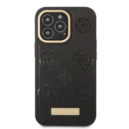 Guess GUHMP13LSAPSTK iPhone 13 Pro / 13 6,1" czarny/black hardcase Peony Logo Plate MagSafe