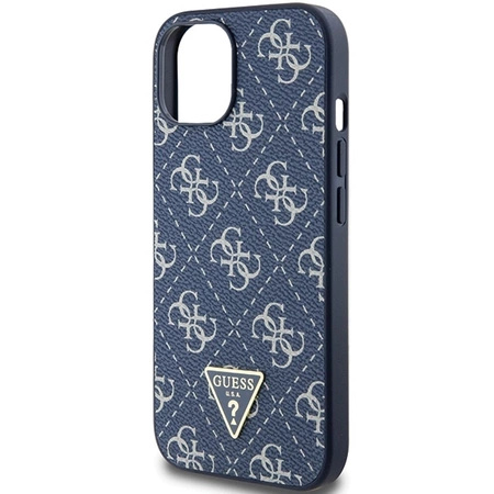 Etui Guess 4G Triangle Metal Logo na iPhone 15 Plus / 14 Plus - niebieskie