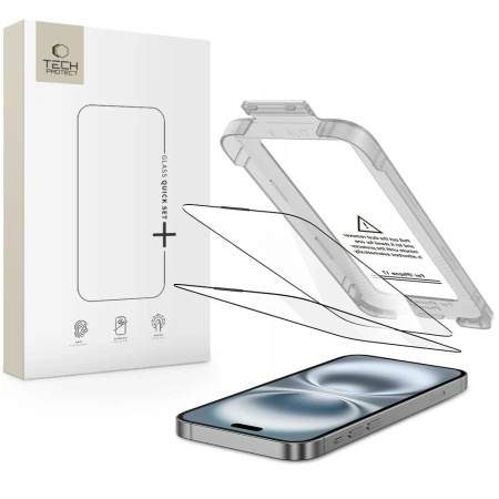 TECH-PROTECT SZKŁO HARTOWANE QUICK SET+ 2-PACK DO IPHONE 17 OCHRONNE