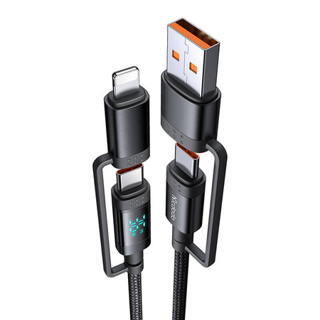 Kabel USB-C/A do USB-C/Lightning McDodo 4w1 CA-1990 1.2m (czarny)