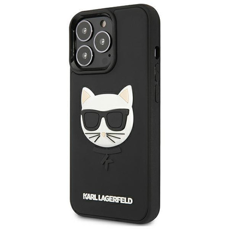 Etui Karl Lagerfeld KLHCP13LCH3DBK 13 Pro / 13 - czarne 3D Rubber Choupette