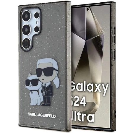 Etui Karl Lagerfeld Glitter Karl&Choupette na Samsung Galaxy S24 Ultra - czarne