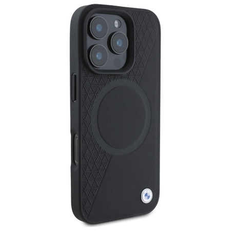 BMW BMHMP16X23RTPK iPhone 16 Pro Max     6.9 czarny/black hardcase Sign Leather Half Textured And Circle MagSafe