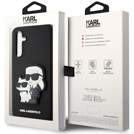 Etui Karl Lagerfeld Saffiano Karl&Choupette KLHCA34SANKCPK A34 5G A346 - czarne