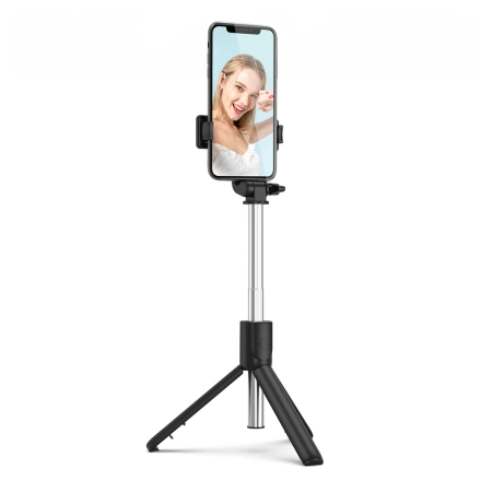 HURTEL SELFIE STICK TELESKOPOWY TRIPOD DO TELEFONÓW 0.7M CZARNY KOMPAKTOWY