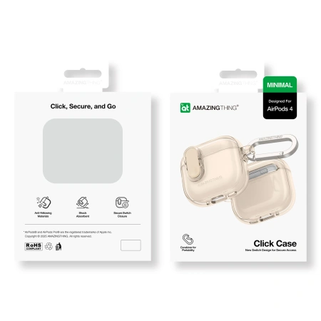 AMAZINGTHING ETUI DO AIRPODS 4 MINIMAL CASE Z OCHRONĄ NA ZDERZENIA