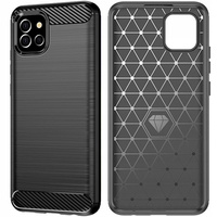 Carbon Case elastyczne etui pokrowiec Samsung A03S EU (166.5) czarny